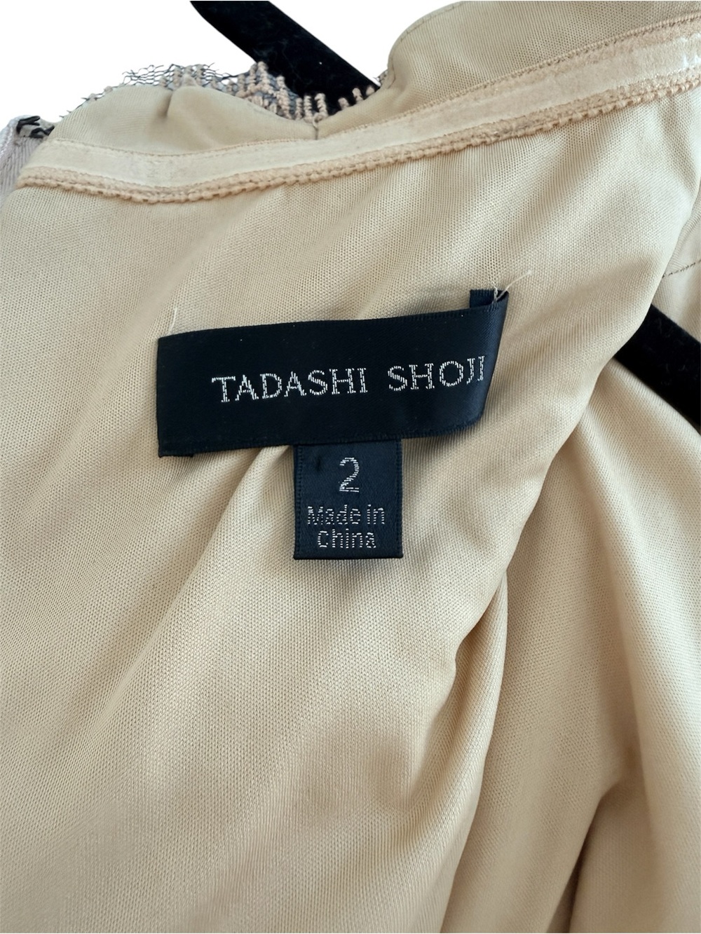 Tadashi Shoji Taupe Lace Off-Shoulder Maxi Dress - Picture 3 of 3